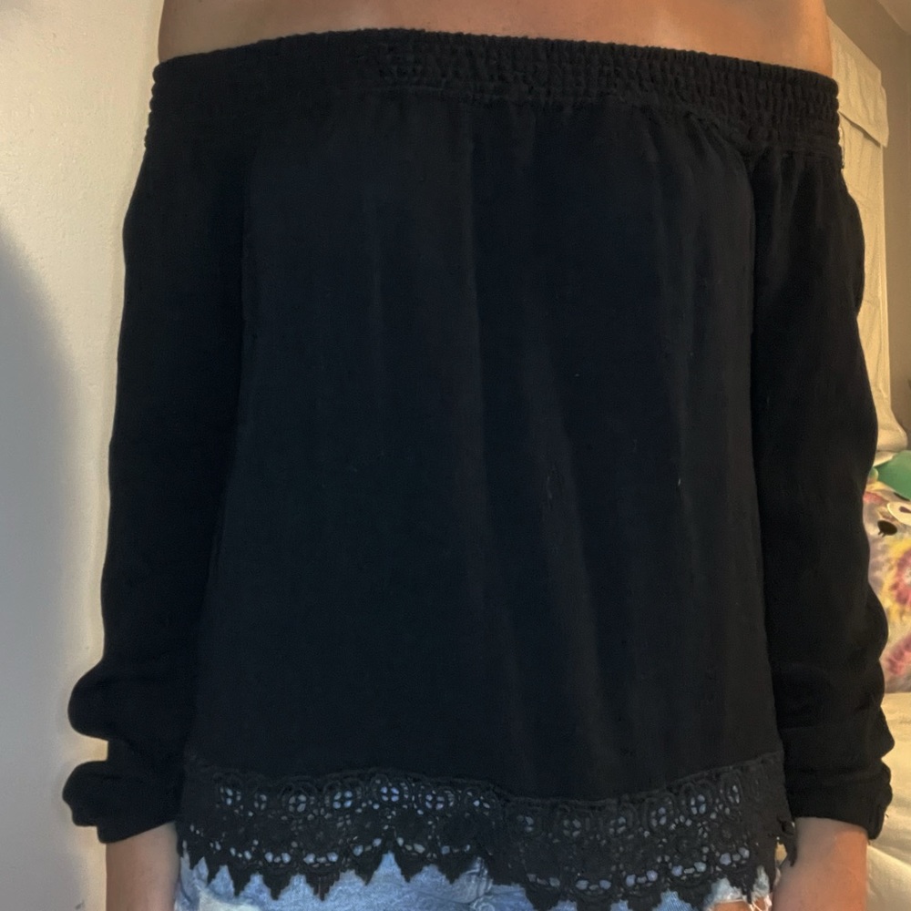 black off the shoulder shirt